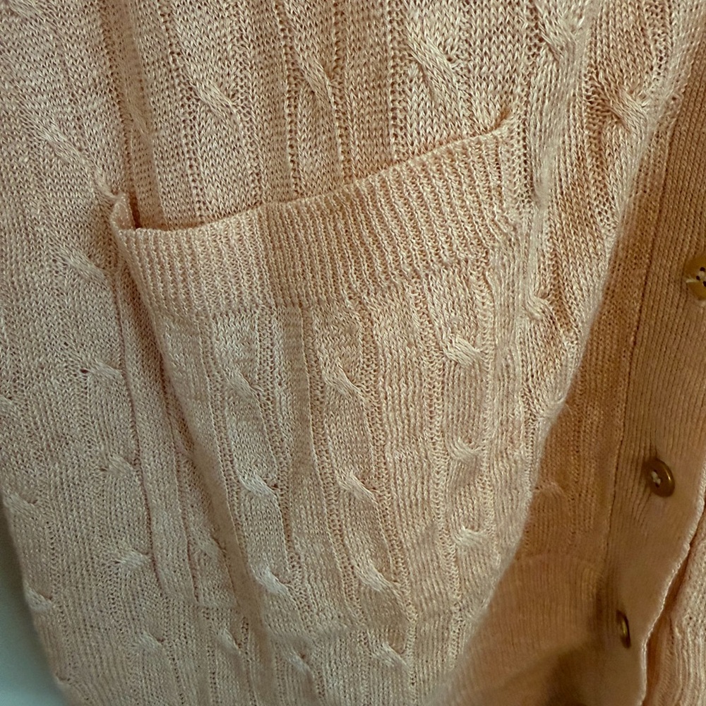 NWT JCrew Women's Pink Linen Cardigan Sweater - Picture 4 of 6